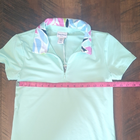 NWT Tommy Bahama Sea Foam Green Quarter Zip Polo, US XS - Picture 6 of 8